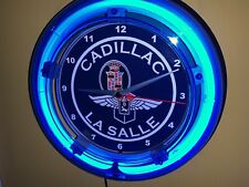 Cadillac Lasalle Motors Auto Garage Man Cave Neon Wall Clock Advertising Sign picture