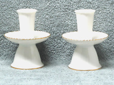 SET of 2 Noritake Porcelain Candlestick Holders, Gold Sticker - NEW/Old Stock picture