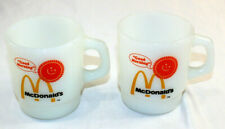 2 MINT 1980'S McDonald's Good Morning USA Fire King Coffee Mug Bottomless picture