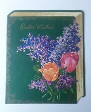 Easter Greeting Card Glitter Beauty Around You 1950s Holiday picture