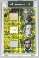 2021 Pieces of the Past WASHINGTON FRANKLIN LINCOLN Triple Relic 1/1 Gold picture