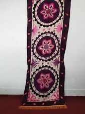 antique beautiful Uzbek silk embroidery suzani needlework textile panel item849 picture