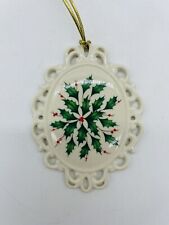 Lenox Winter Greetings Holly Porcelain  Christmas 3.75 Inch Ornament picture