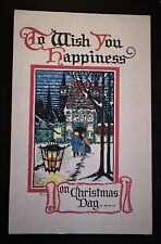 1923 Arts & Crafts P.F. Volland Christmas Winter Scene~Antique Postcard~h656 picture
