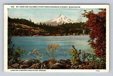 Hood River OR- Oregon, Mt Hood And Columbia River, Vintage c1938 Postcard picture