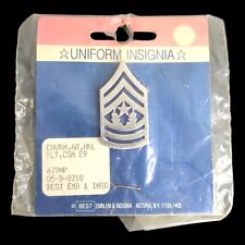 VTG NOS US ARMY RANK E9 COMMAND SGT. MAJOR CSM Military Rank Pin Silver Tone picture