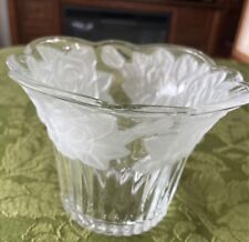 Home Beautiful, Frosted Rose Crystal Vase Made In Japan 4.25
