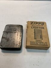 Original WWII ZIPPO Lighter Black Crackle 3 Barrel 14 Hole WW2 War Time W/Box picture