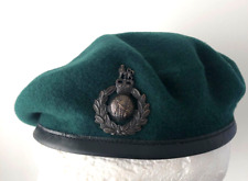 ROYAL MARINES COMMANDO OFFICER QUALITY BERET & BRONZE CAP BADGE   MNE-CSGT SBS picture