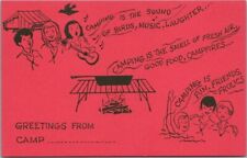 Vintage 1940s GIRL SCOUT CAMP Greetings Postcard 