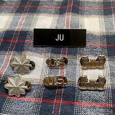 Vintage US Army Lieutenant Colonel Silver Oak Leaf, Engineer Pins, Name Plate. picture