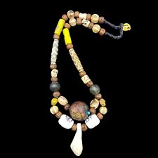 VINTAGE TIBETAN DEZI BEADS NECKLACE WITH NATURAL STONES picture