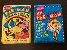2 Vintage 1980 1981 Fleer Ms. PAC-MAN PAC-MAN  Unopened Wax Packs Cards Stickers picture