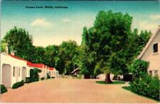 Willits, CA California TERRACE COURT~ZJ Elliott ROADSIDE MOTEL ca1940's Postcard picture