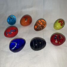 Vintage Hand Blown Art Glass Mini Eggs Lot of 8 picture