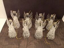 Vintage Spun Glass Set Of 8 Angel Christmas Ornaments picture