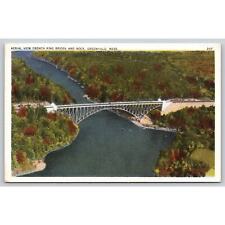 Postcard MA Greenfield Aerial View French King Bridge And Rock picture