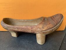 Vintage Hand Carved Wooden Shoe, Possibly Trench Art From WW1. Very Unusual. picture
