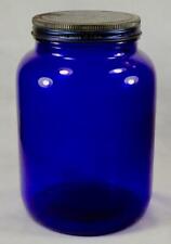 Noxzema for Shaving Jar Barbershop Cobalt Blue Glass 4lb Vintage picture