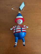 Soffieria De Carlini Italy Glass Ornament Raggedy Andy with Original Tag picture