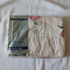 Vintage Burlington Caress II Floral Twin Flat Sheet New Old Stock picture