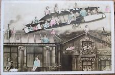 Multiple Baby 1914 Realphoto French Fantasy Aviation Postcard, Babies Airplane picture