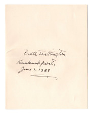Booth Tarkington Signed Page 1933 w/ Envelope / Autographed / Pulitzer Writer picture