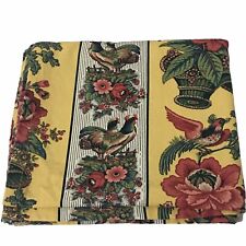 Vintage Waverly Rochelle Floral Hen Bird French Country Tablecloth Fabric 91x51 picture