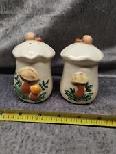 Vintage Merry Mushroom Ceramic Salt And Pepper Shakers Set picture