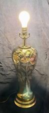 Vintage Nathan Latin Co. Inc. Genuine Hand Blown Glass Table Lamp, Gold, Vines picture