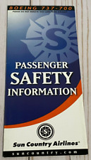 Sun Country Airlines Boeing 737-700 Safety Card - 2001 picture
