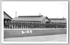 Soldiers Uniform Formation 1930s RPPC Real Photo Postcard Pine Camp NY Fort Drum picture