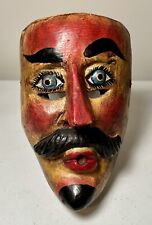 Vintage Guererro Mexican Folk Art Mask — Man With Mustache  picture