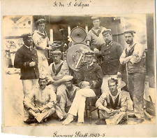 Asia, HMS Edgar, gunnery staff vintage albumen print. 21x27 Citrate Print  picture