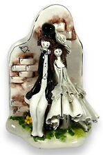 Lino Zampiva Ceramic Wedding Couple Bride Groom Spaghetti Hair Stamped Italy picture
