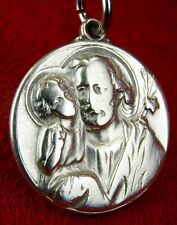Carmelite Nun’s St. Joseph & Baby Jesus Heavenly Worn 9 gr Sterling Rosary Medal picture