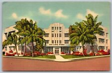 c1940 Collins Park Hotel 2000 Park Ave Miami Beach Florida FL Linen Postcard A29 picture