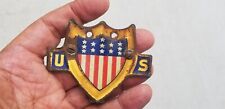Vtg 1940's WWII Era US License plate Topper Vintage - ACME -  Old Glory Shield picture