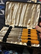 Antique Bakelite Celluloid W & JA Baxter Sheffield Knives Butter Hors D’oeuvres picture