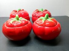 Set of 4Vintage Pantry Parade Red Tomato Dishes with Lids picture