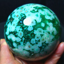 1146.5G Beautiful Green Polished  Banded Lace Agate Crystal Ball Healing A3446 picture