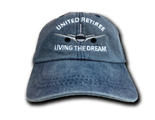 United Airlines Retiree Midnight Blue Embroidered Adjustable Airplane Cap Hat picture