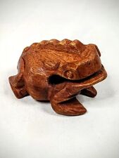 Frog Toad Sculpture Figure Hand Carved Wood Musical Instrument Original Thailand picture