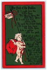 1914 New Year Cupid Cherub Bare Butt Poem Worcester New York NY Postcard picture