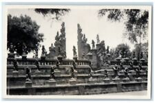 c1930's Temple Statue View Indonesia Bali RPPC Photo Unposted Postcard picture