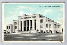 Hays KS-Kansas, Ellis Company Court House, Antique, Vintage c1945 Postcard picture