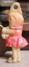 Vintage Celluloid GIRL IN RED DRESS charm prize jewelry  picture