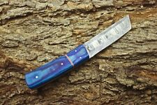 HAND FORGED DAMASCUS STEEL TANTO POINT HUNTING KNIFE BEAUTIFUL  HANDLE  picture