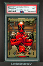 PSA 9 2014 RittenHouse Marvel Universe 75th Anniversary Gold Border Deadpool /75 picture