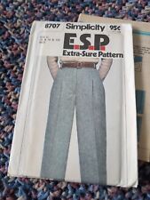1978 Simplicity 8707  Sewing  Extra Sure Womens Pants Pattern Miss Size 16-20  picture